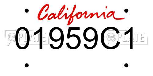 01959C1 California License Plate