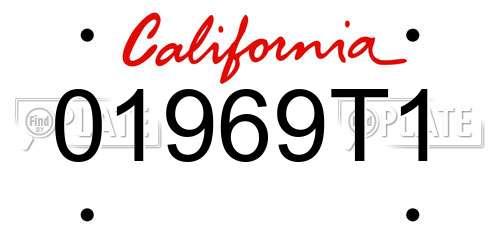 01969T1 California License Plate