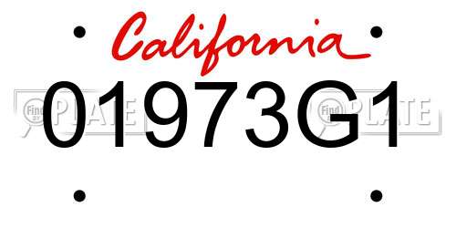 01973G1 California License Plate
