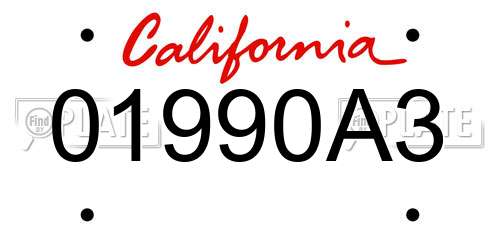 01990A3 California License Plate