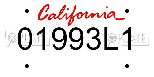 01993L1 California License Plate