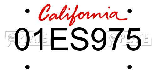 01ES975 California License Plate