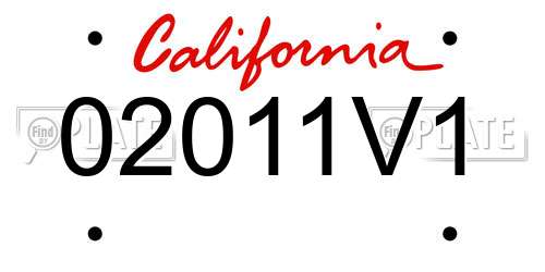 02011V1 California License Plate
