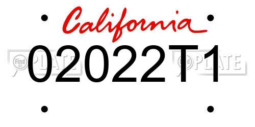 02022T1 California License Plate