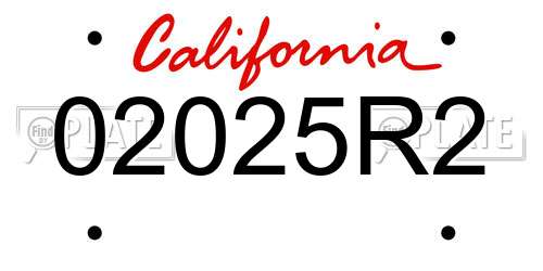 02025R2 California License Plate