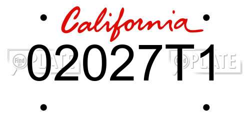 02027T1 California License Plate