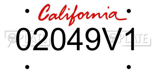 02049V1 California License Plate
