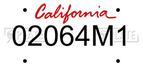 02064M1 California License Plate
