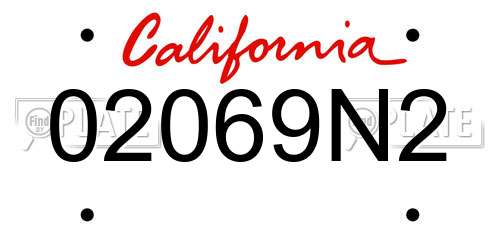 02069N2 California License Plate