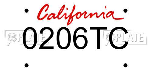 0206TC California License Plate