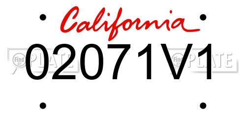 02071V1 California License Plate