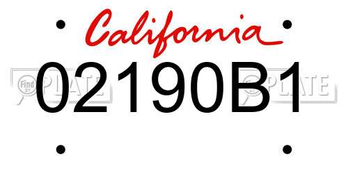 02190B1 California License Plate