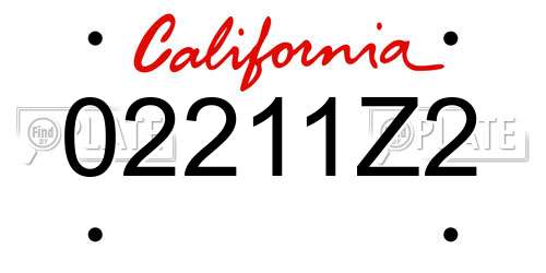 02211Z2 California License Plate