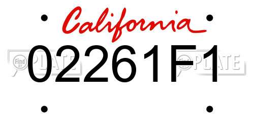 02261F1 California License Plate