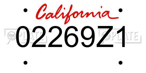 02269Z1 California License Plate