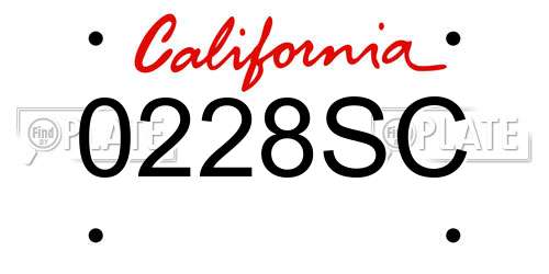 0228SC California License Plate