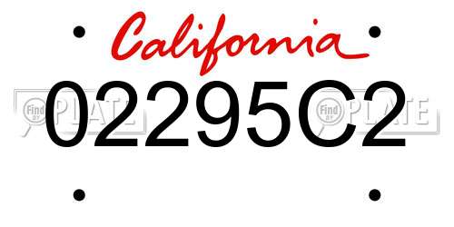 02295C2 California License Plate
