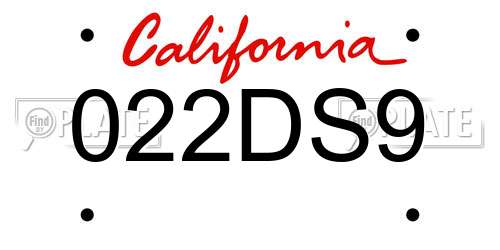 022DS9 California License Plate