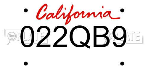 022QB9 California License Plate