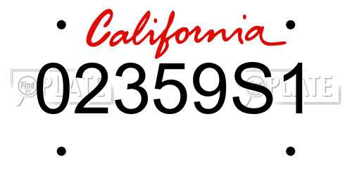 02359S1 California License Plate