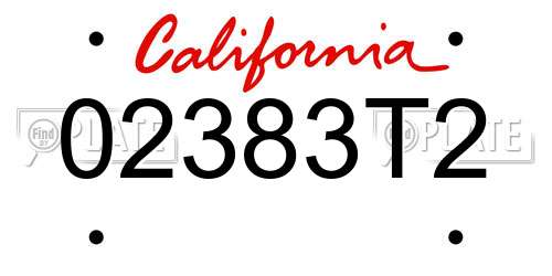 02383T2 California License Plate