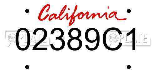 02389C1 California License Plate