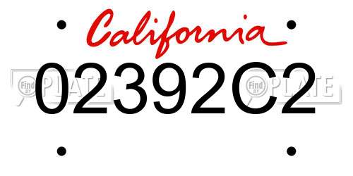 02392C2 California License Plate