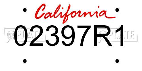 02397R1 California License Plate