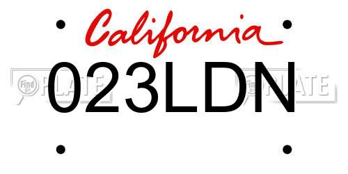 023LDN California License Plate