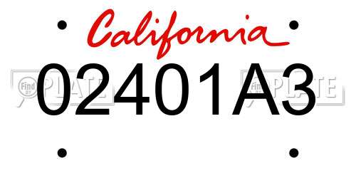 02401A3 California License Plate