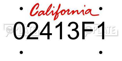 02413F1 California License Plate