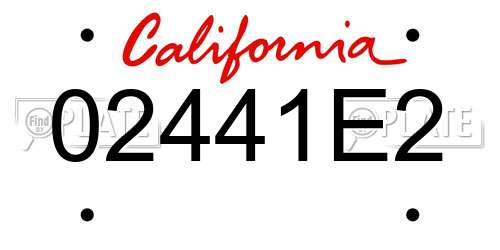 02441E2 California License Plate