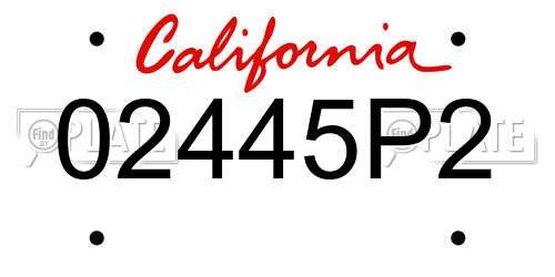 02445P2 California License Plate