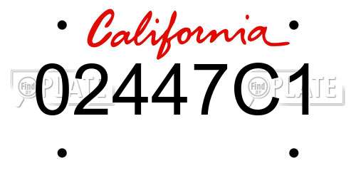 02447C1 California License Plate