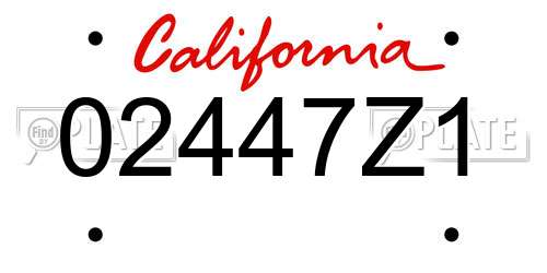 02447Z1 California License Plate