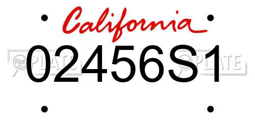 02456S1 California License Plate