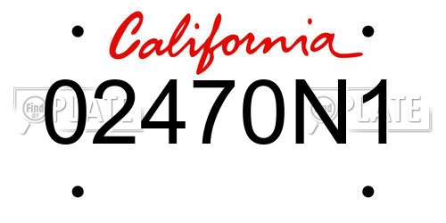 02470N1 California License Plate