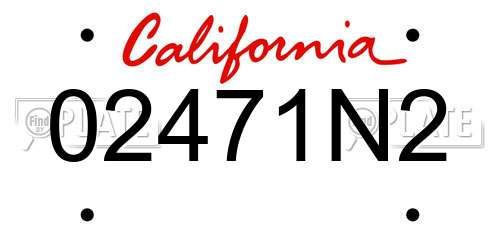 02471N2 California License Plate