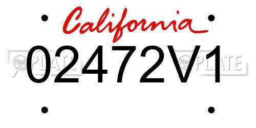 02472V1 California License Plate