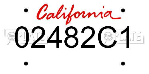 02482C1 California License Plate