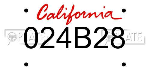 024B28 California License Plate