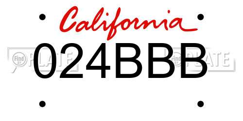 024BBB California License Plate