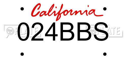 024BBS California License Plate