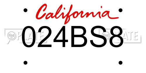 024BS8 California License Plate