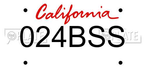 024BSS California License Plate