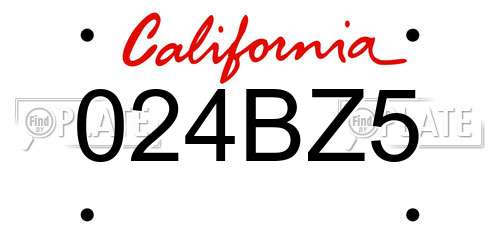 024BZ5 California License Plate