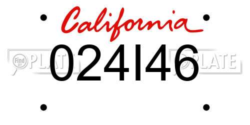 024I46 California License Plate
