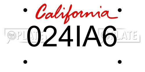 024IA6 California License Plate