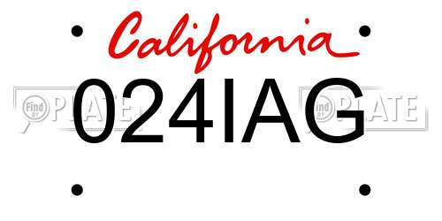 024IAG California License Plate