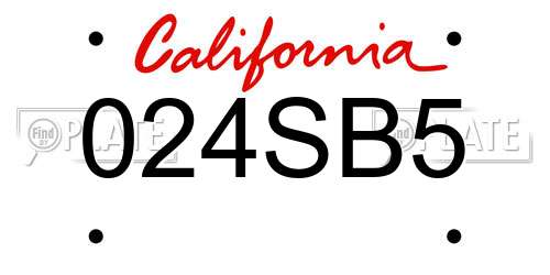 024SB5 California License Plate
